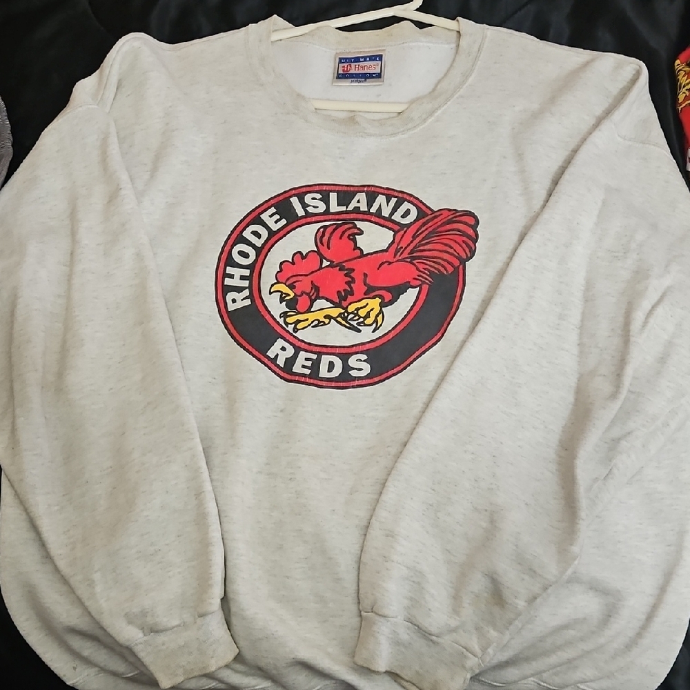 Rare Vintage Hanes Gray Rhode Island Reds Sweatshirt